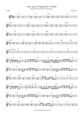 Aline Barros  score for Keyboard