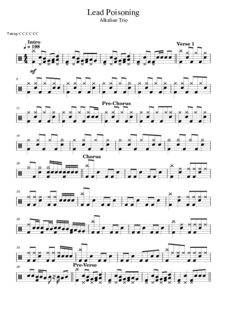 Alkaline Trio Lead Poisoning score for Drums
