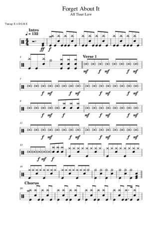 All Time Low Forget About It score for Drums