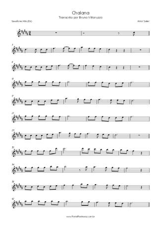 Almir Sater  score for Alto Saxophone