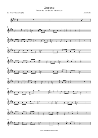 Almir Sater  score for Tenor Saxophone Soprano (Bb)