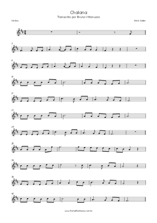 Almir Sater Chalana score for Violin