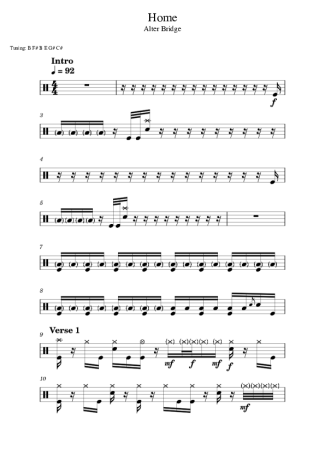Alter Bridge Home score for Drums