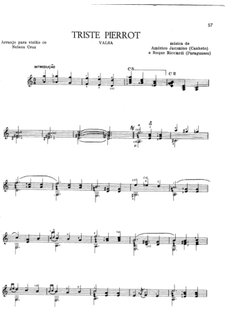 Américo Jacomino Triste Pierrot score for Acoustic Guitar