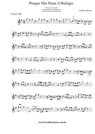 Amilcar Martins Porque Não Paras O Relógio score for Trumpet