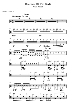 Amon Amarth Deceiver Of The Gods score for Drums