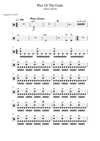 Amon Amarth War Of The Gods score for Drums