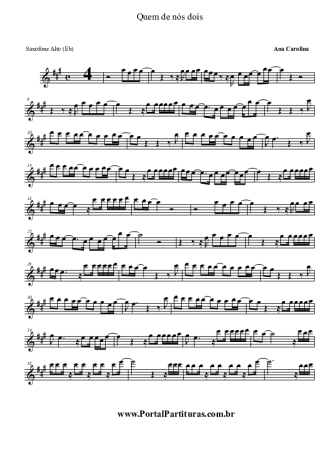 Ana Carolina  score for Alto Saxophone