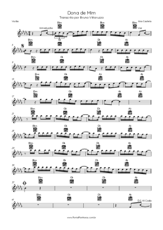 Ana Castela Dona De Mim score for Acoustic Guitar