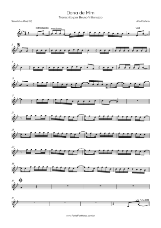 Ana Castela  score for Alto Saxophone