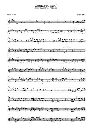 Ana Nóbrega Oceanos (Oceans) score for Trumpet
