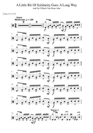 And So I Watch You From Afar A Little Bit Of Solidarity Goes A Long Way score for Drums