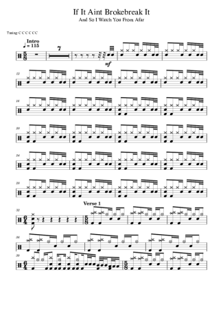 And So I Watch You From Afar If It Ain´t Brokebreak It score for Drums