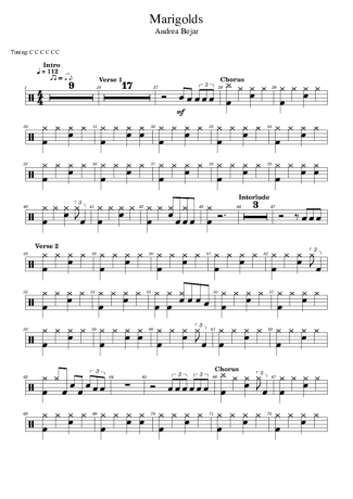 Andrea Bejar Marigolds score for Drums