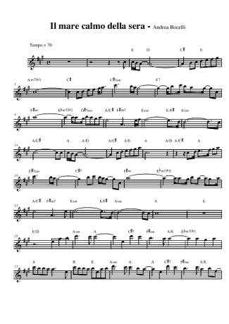 Andrea Bocelli Il Mare Calmo Della Sera score for Alto Saxophone