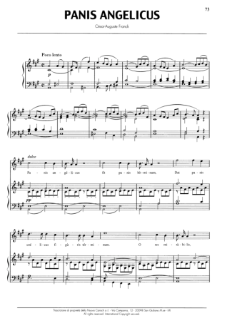 Andrea Bocelli Panis Angelicus score for Piano