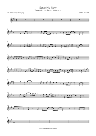 Andru Donalds Save Me Now score for Tenor Saxophone Soprano (Bb)