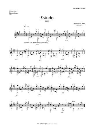 Antonio Cano Estudo (EL14) score for Acoustic Guitar