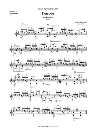 Antonio Cano Estudo em Ligados (EL24) score for Acoustic Guitar