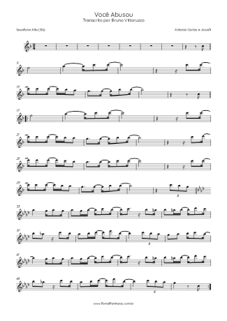 Antonio Carlos e Jocafi Você Abusou score for Alto Saxophone