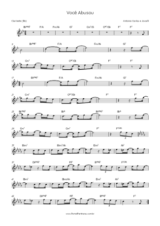 Antonio Carlos e Jocafi Você Abusou score for Clarinet (Bb)