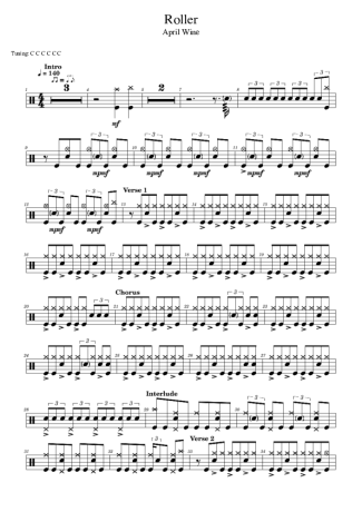 April Wine Roller score for Drums