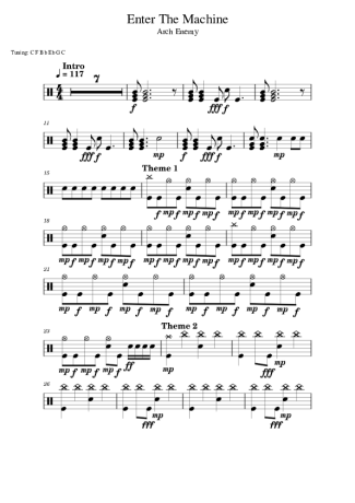 Arch Enemy Enter The Machine score for Drums