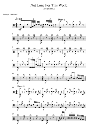 Arch Enemy Not Long For This World score for Drums