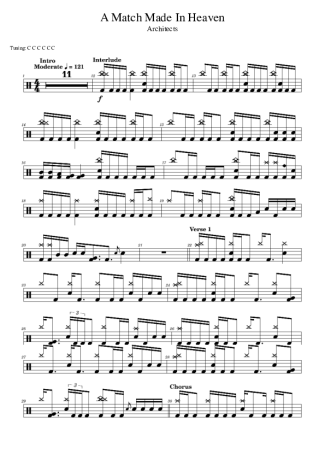 Architects A Match Made In Heaven score for Drums