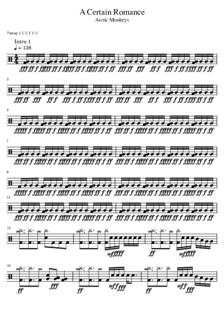 Arctic Monkeys A Certain Romance score for Drums