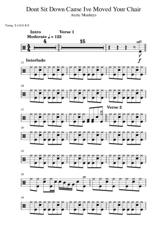 Arctic Monkeys Don´t Sit Down Cause I´ve Moved Your Chair score for Drums