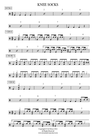 Arctic Monkeys Knee Socks score for Drums