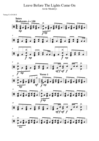Arctic Monkeys Leave Before The Lights Come On score for Drums