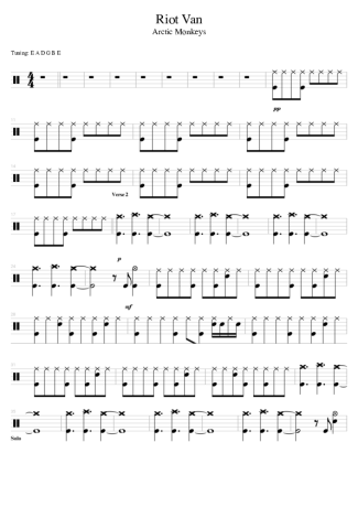 Arctic Monkeys Riot Van score for Drums