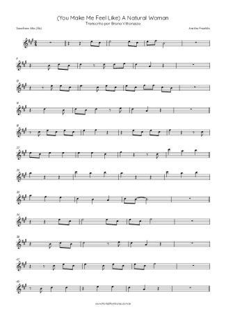 Aretha Franklin (You Make Me Feel Like) A Natural Woman score for Alto Saxophone