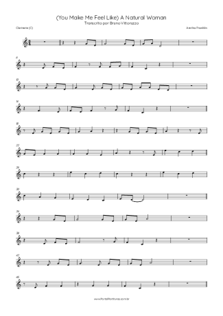 Aretha Franklin (You Make Me Feel Like) A Natural Woman score for Clarinet (C)