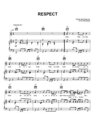 Aretha Franklin Respect score for Piano