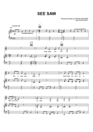 Aretha Franklin See Saw score for Piano