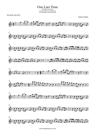 Ariana Grande One Last Time score for Alto Saxophone