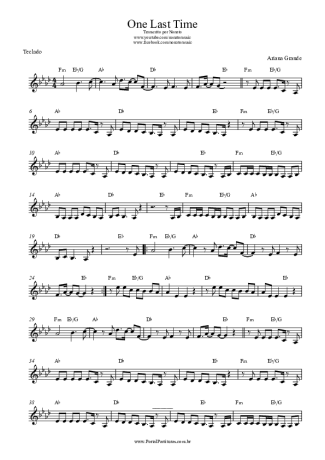 Ariana Grande One Last Time score for Keyboard