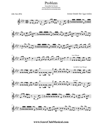 Ariana Grande Problem (feat. Iggy Azalea) score for Alto Saxophone