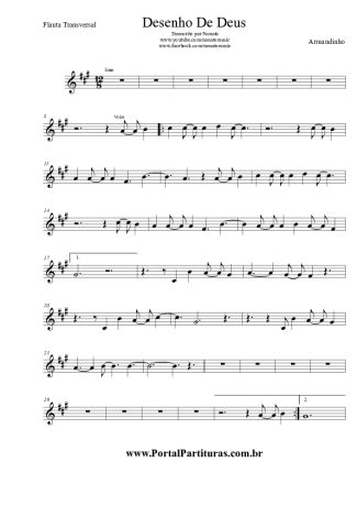 Armandinho Desenho De Deus score for Flute