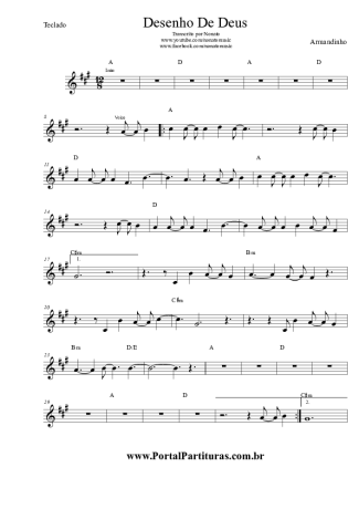 Armandinho Desenho De Deus score for Keyboard