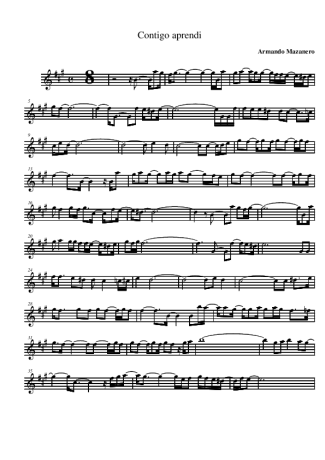 Armando Manzanero Contigo Aprendi score for Alto Saxophone