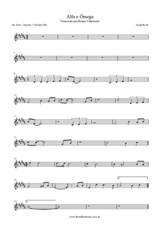 Asaph Borba Alfa E Ômega score for Clarinet (Bb)