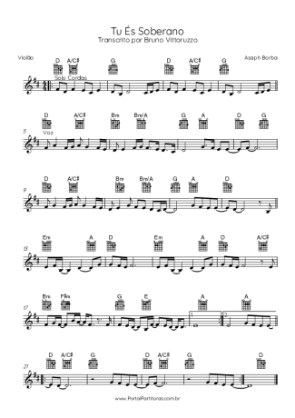 Asaph Borba Tu És Soberano score for Acoustic Guitar