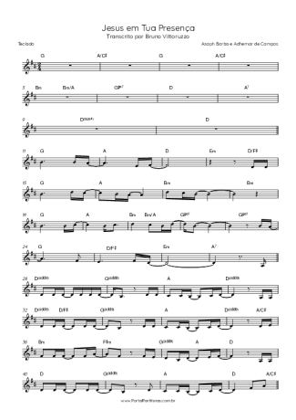 Asaph Borba e Adhemar de Campos Jesus Em Tua Presença score for Keyboard