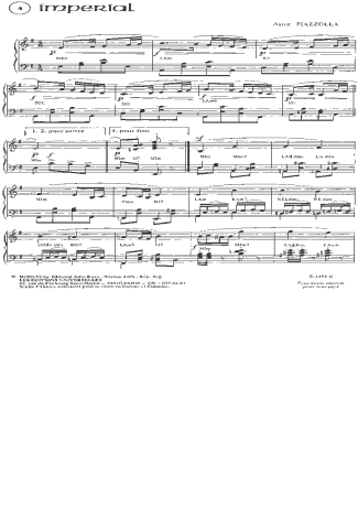 Astor Piazzolla Imperial score for Piano