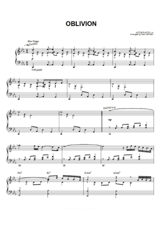 Astor Piazzolla Oblivion score for Piano