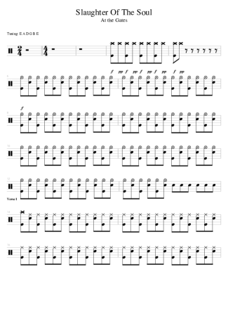 At the Gates Slaughter Of The Soul score for Drums